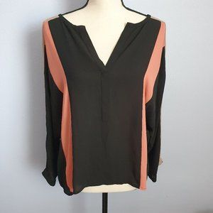 BCBGMaxAzria Jane Black Color block Blouse Size XS